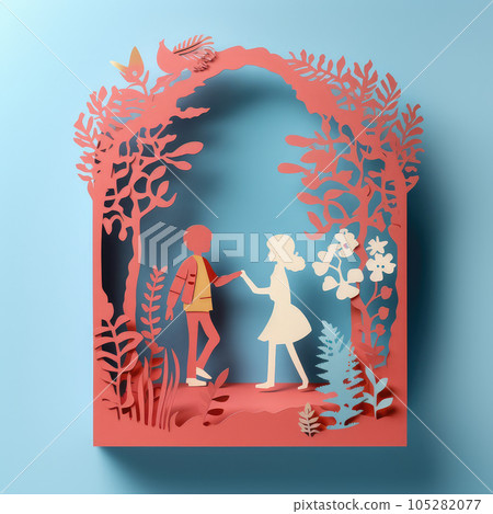 Crafting Togetherness Minimalistic 3D Craft Illustration for Celebrating Friendship Day. Crafting Togetherness Minimalistic 3D Craft Illustration for Celebrating Friendship Day. 105282077