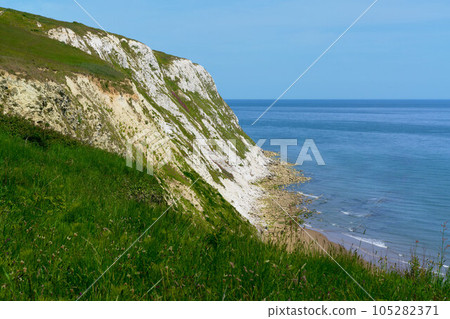 Looking Along the Face of Culver Cliff on the Isle of Wight Looking Along the Face of Culver Cliff on the Isle of Wight 105282371