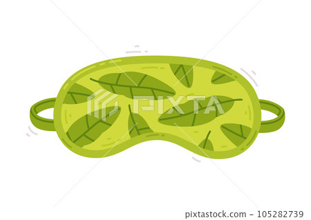 Green Eye Mask for Sleeping as Cloth Cover to Block out Light Vector Illustration 105282739
