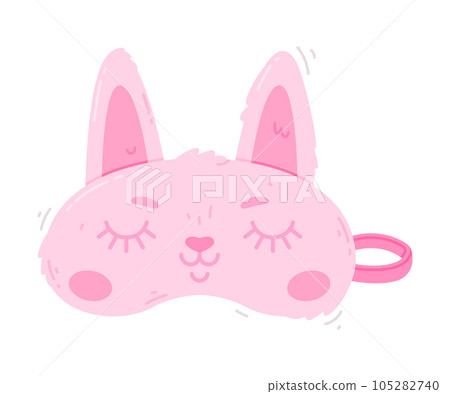 Bunny Eye Mask for Sleeping as Cloth Cover to Block out Light Vector Illustration 105282740