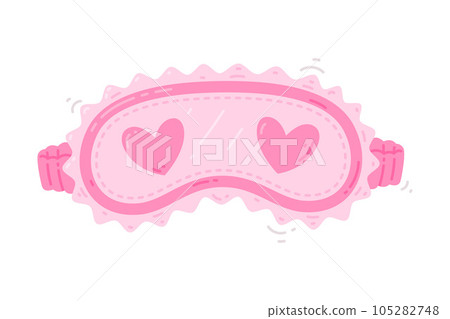 Pink Eye Mask for Sleeping as Cloth Cover to Block out Light Vector Illustration 105282748