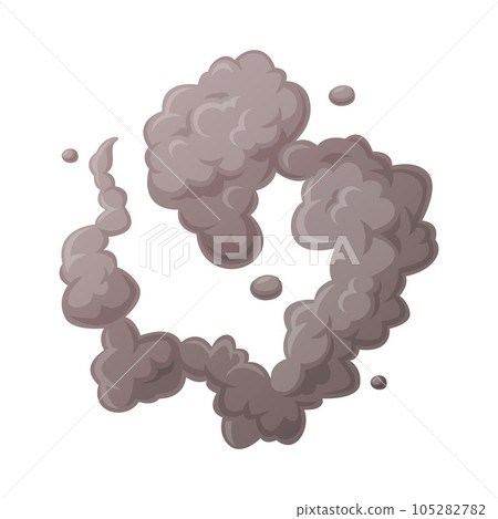 Grey Smoke Cloud and Dust Explosion Puff Vector Illustration Grey Smoke Cloud and Dust Explosion Puff Vector Illustration 105282782