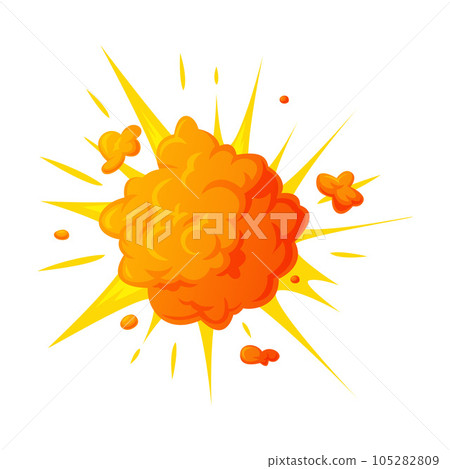 Bomb Explosion Bright Orange Cloud Vector Illustration Bomb Explosion Bright Orange Cloud Vector Illustration 105282809