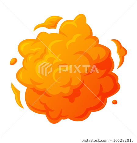 Bomb Explosion Bright Orange Cloud Vector Illustration Bomb Explosion Bright Orange Cloud Vector Illustration 105282813