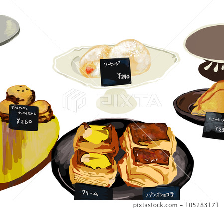 Freshly baked bakery delicious bread illustration 105283171