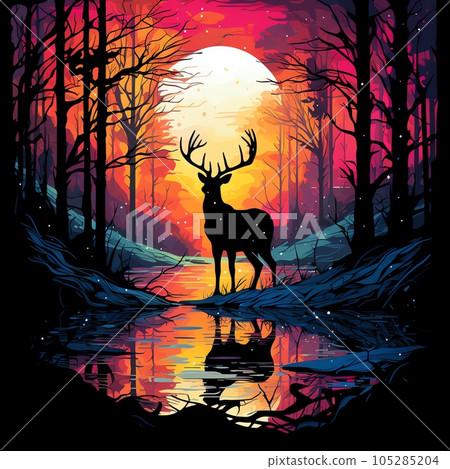 鹿剪影 | 生成人工智能 105285204