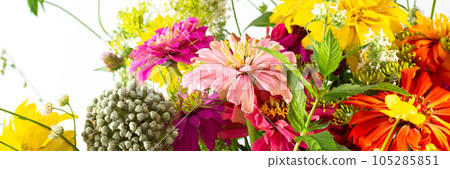 Summer bouquet of seasonal flowers 105285851