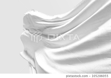 Background texture of white wrinkled fabric on a light background Background texture of white wrinkled fabric on a light background 105286055