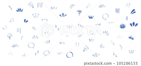 Illustration material: cute handwritten reaction treatment set (vector) 105286133