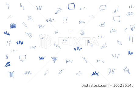 Illustration material: cute handwritten reaction treatment set (vector) Illustration material: cute handwritten reaction treatment set (vector) 105286143