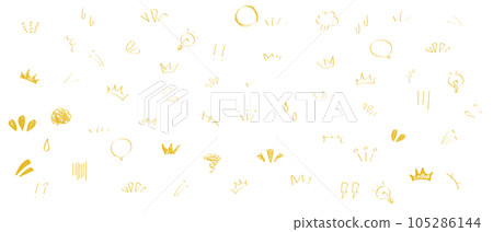 Illustration material: cute handwritten reaction treatment set (vector) 105286144