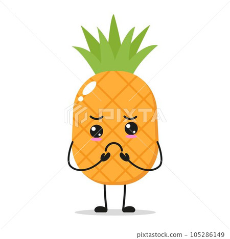Single gloomy Pineapple Fruit Vector Illustration 105286149