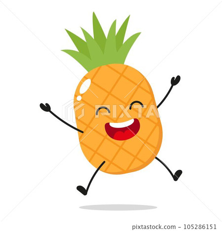 Single Pineapple Fruit Jumping In The Air Vector Illustration Single Pineapple Fruit Jumping In The Air Vector Illustration 105286151