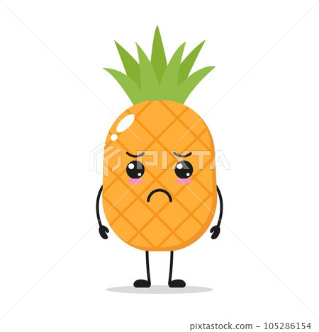 Single Standing Sad Pineapple Fruit Vector Illustration Single Standing Sad Pineapple Fruit Vector Illustration 105286154