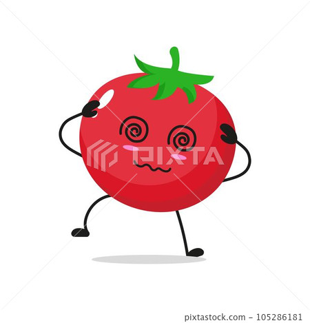 Single Dizzy Tomato Vegetable Drunk Vector Illustration Single Dizzy Tomato Vegetable Drunk Vector Illustration 105286181