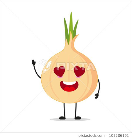 Adorable Fall In Love Onion Stand Alone Vector Illustration Character Adorable Fall In Love Onion Stand Alone Vector Illustration Character 105286191
