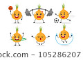Onion Exercise Sport Different Activity Vector Illustration Sticker Character 105286207