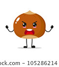 Angry Hazelnut Stand Alone Vector Illustration Fuming 105286214