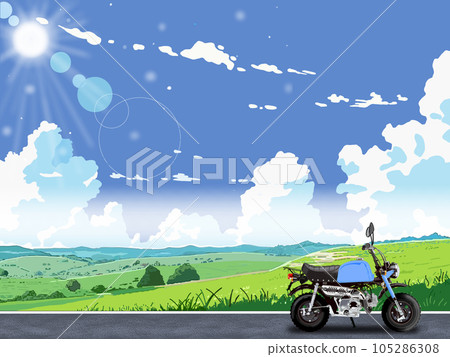 bike on meadow bike on meadow 105286308