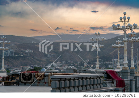View on Tbilisi from the hill of Holy Trinity Cathedral of Tbilisi 105286761