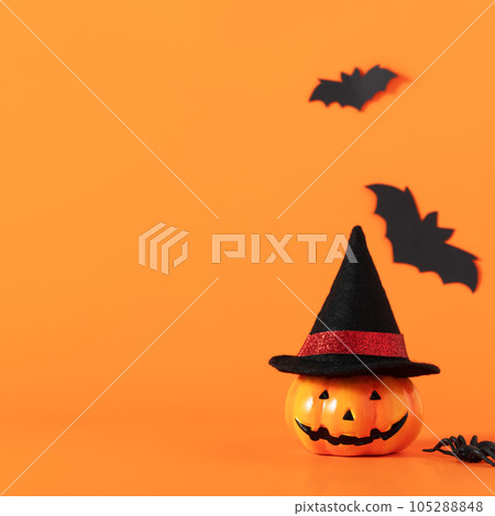 Halloween background with decorations and space for text 105288848
