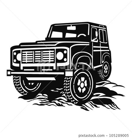 SUV CAR - Truck 4x4 Off Road - Off-road car for tshirt and emblem 105289005