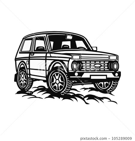 SUV CAR - Truck 4x4 Off Road - Off-road car for tshirt and emblem 105289009