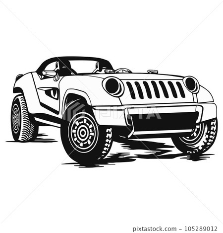 SUV CAR - Truck 4x4 Off Road - Off-road car for tshirt and emblem SUV CAR - Truck 4x4 Off Road - Off-road car for tshirt and emblem 105289012