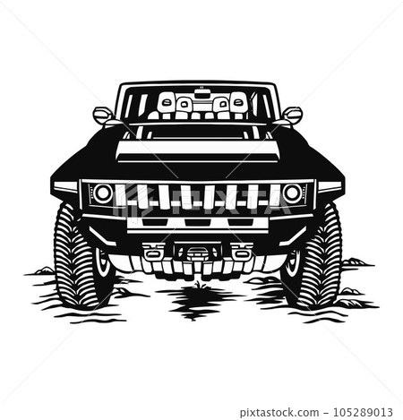 SUV CAR - Truck 4x4 Off Road - Off-road car for tshirt and emblem 105289013