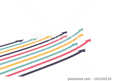 Arrow up to Growth financial trading stock for business. Vector illustration 105289139
