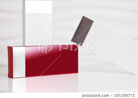 white and red boxes with fillers. health care, medical and phapmacy concept , white and red boxes with fillers. health care, medical and phapmacy concept , 105289773