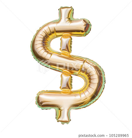 Golden Air Mattress in the Shape of the Dollar Sign 105289965