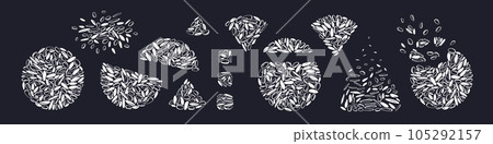 Puffed rice, corn Healthy snack with seed, cracker 105292157
