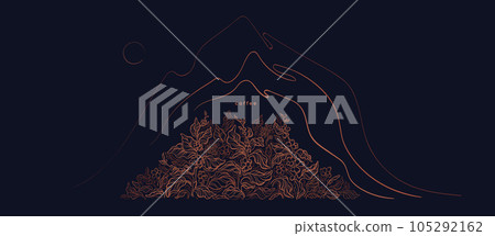 Abstract line mountain Coffee plantation. Vector Abstract line mountain Coffee plantation. Vector 105292162