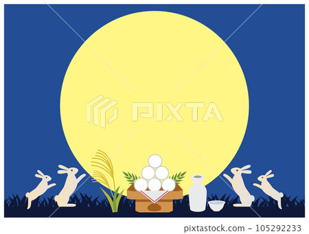 Autumn moon viewing rabbit background Autumn moon viewing rabbit background 105292233