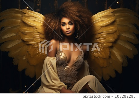 Marvelous and gorgeous woman angel with massive wings dress Marvelous and gorgeous woman angel with massive wings dress 105292293