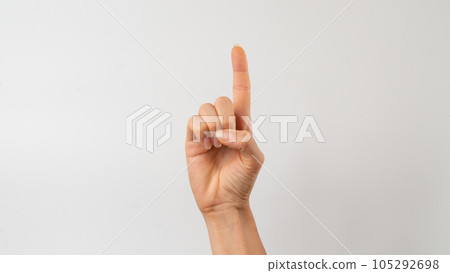 Sign language of the deaf and dumb people, English letter d 105292698
