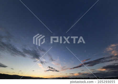 Summer dawn sky with various clouds / super wide angle / sky main / 230720am Summer dawn sky with various clouds / super wide angle / sky main / 230720am 105293055