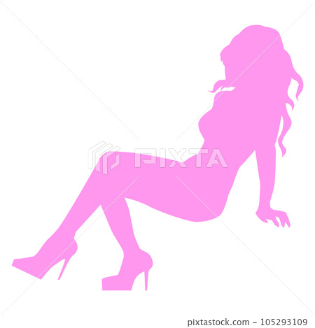 Sexy woman pose silhouette illustration material vector Sexy woman pose silhouette illustration material vector 105293109