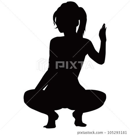 Sexy woman pose silhouette illustration material vector Sexy woman pose silhouette illustration material vector 105293181