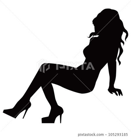 Sexy woman pose silhouette illustration material vector 105293185