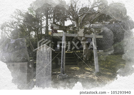 Watercolor-style Hogenji Inari Daimyojin Shrine, Miyoshi City, Hiroshima Prefecture 105293940