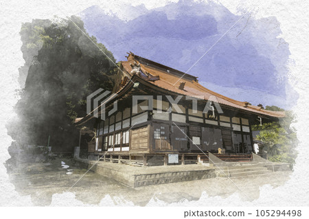 廣島縣三好市水彩風格的法源寺正殿 廣島縣三好市水彩風格的法源寺正殿 105294498