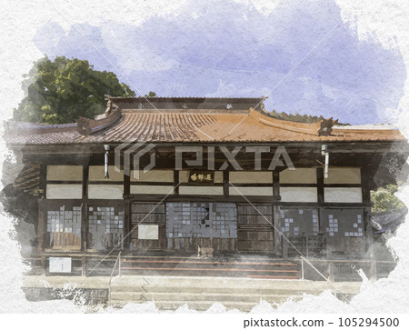 廣島縣三好市水彩風格的法源寺正殿 廣島縣三好市水彩風格的法源寺正殿 105294500