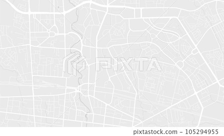 Background Bandung map, Indonesia, white and light grey city poster. Vector map with roads and water. Widescreen proportion, flat design roadmap. 105294955