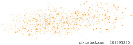 Yellow sparks glitter special light effect. Sparkles on transparent background. Christmas abstract pattern. Sparkling magic dust particles. PNG. 105295230