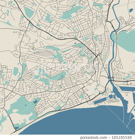 Swansea city map, administrative area Swansea city map, administrative area 105295588
