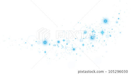 Blue sparks glitter special light effect. Sparkles on transparent background. Christmas abstract pattern. Sparkling magic dust particles. PNG. 105296030