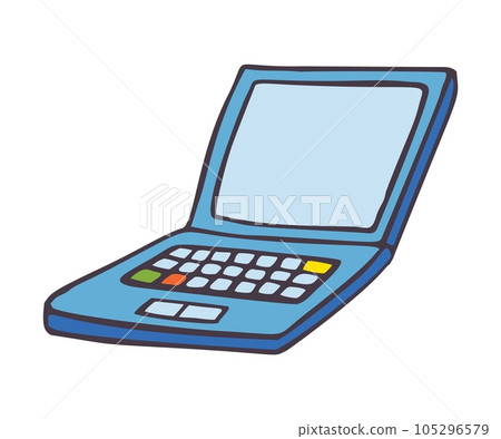 Doodle open laptop icon. Colorful hand drawn computer symbol isolated on white background Doodle open laptop icon. Colorful hand drawn computer symbol isolated on white background 105296579