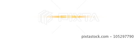 Yellow horizontal lens flares. Laser beams, horizontal light rays. Beautiful light flares. Glowing streaks on transparent background. PNG. 105297790